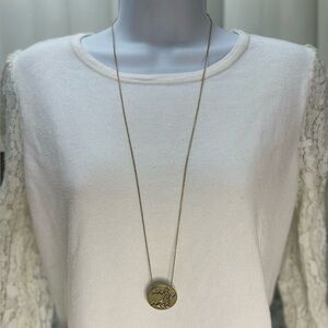 House of Harlow 1960 Gold Necklace with Geometric Pendant